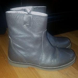 Lands End Girls Metallic Zip Booties sz 1
